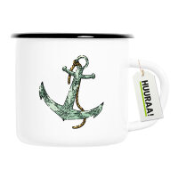 Emaille Tasse Anker Anchor 300ml Vintage Emaille Becher
