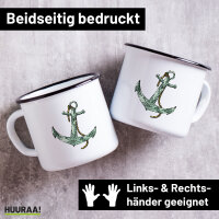 Emaille Tasse Anker Anchor 300ml Vintage Emaille Becher