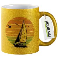Glitzertasse Segelboot segeln 330ml