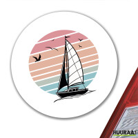 Aufkleber Segelboot segeln 10cm rund