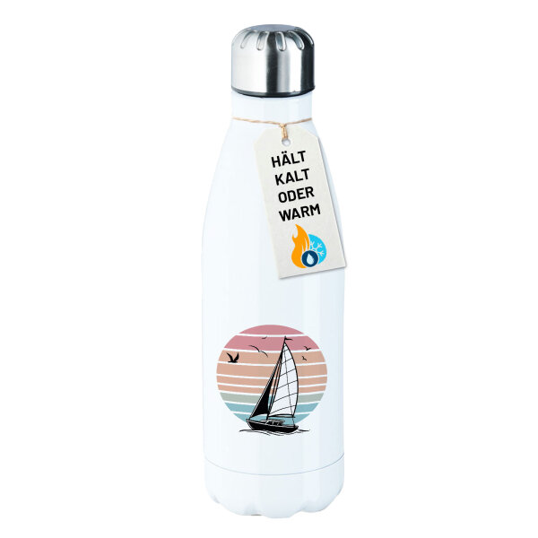 Trinkflasche Segelboot segeln 500ml Edelstahl Wasserflasche