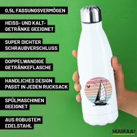 Edelstahl-Trinkflasche Segelboot segeln 500ml Wasserflasche
