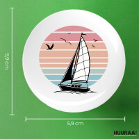 Button Segelboot segeln rund