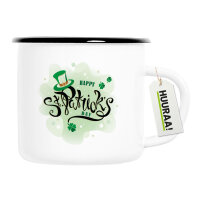 Emaille Tasse Happy St. Patrick’s Day Zylinder...