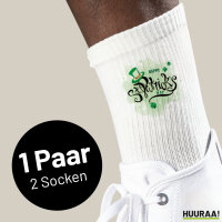 Unisex Socken Happy St. Patrick’s Day Zylinder Größe 37/46 White Motiv Tennissocken