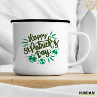 Emaille Tasse St. Patrick’s Day Kleeblatt 300ml Vintage