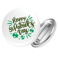 Button St. Patrick’s Day Kleeblatt rund