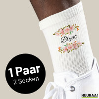 Unisex Socken Blyat russisch Blumen Größe 37/46 White Motiv Tennissocken