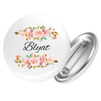 Button Blyat russisch Blumen rund
