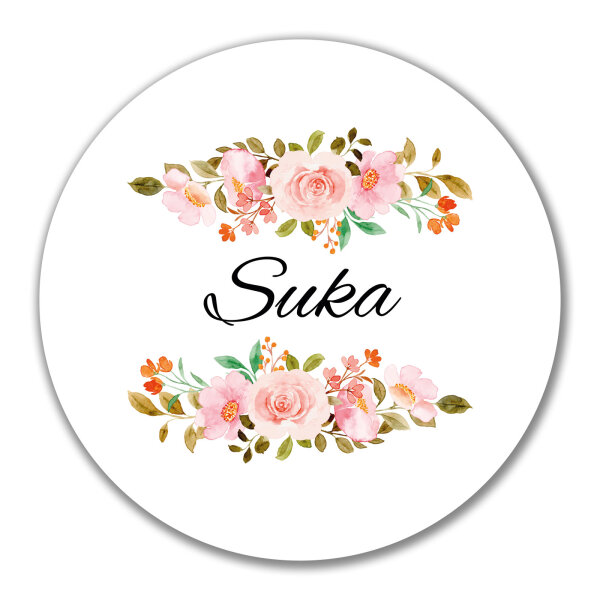 Aufkleber Suka russisch Blumen 10cm