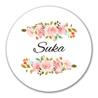Aufkleber Suka russisch Blumen 10cm rund