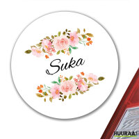 Aufkleber Suka russisch Blumen 10cm rund