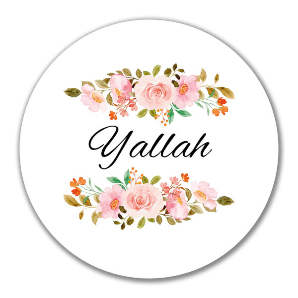 Aufkleber Yallah arabisch Blumen 10cm