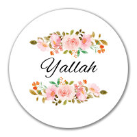 Aufkleber Yallah arabisch Blumen 10cm