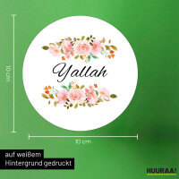 Aufkleber Yallah arabisch Blumen 10cm