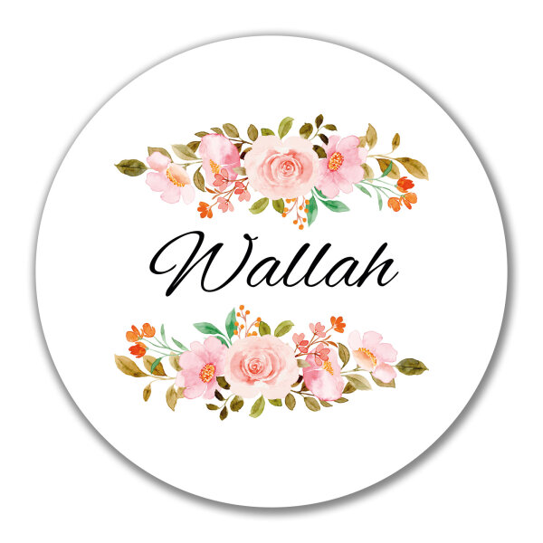 Aufkleber Wallah arabisch Blumen 10cm