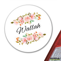 Aufkleber Wallah arabisch Blumen 10cm