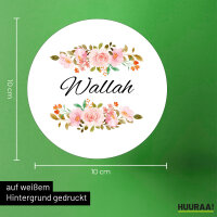Aufkleber Wallah arabisch Blumen 10cm