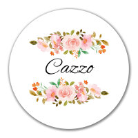 Aufkleber Cazzo italienisch Blumen 10cm