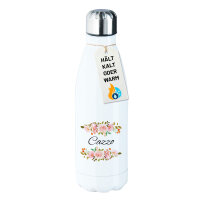 Trinkflasche Cazzo italienisch Blumen 500ml Edelstahl...