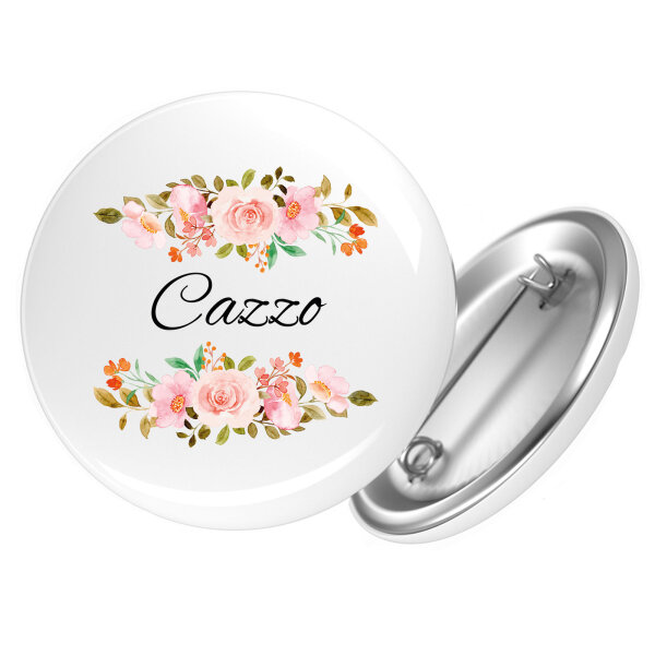 Button Cazzo italienisch Blumen