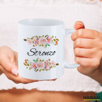 Kaffeetasse Stronzo italienisch Blumen 330ml