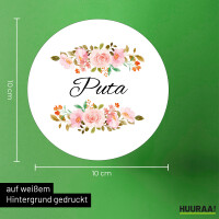 Aufkleber Puta spanisch Blumen 10cm