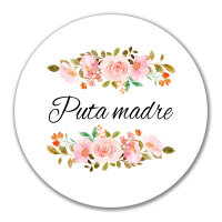 Aufkleber Puta madre spanisch Blumen 10cm