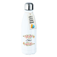 Edelstahl-Trinkflasche Shit englisch Blumen 500ml...