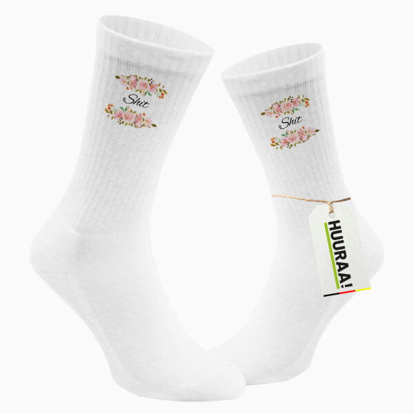 Unisex Socken Shit englisch Blumen Baumwolle