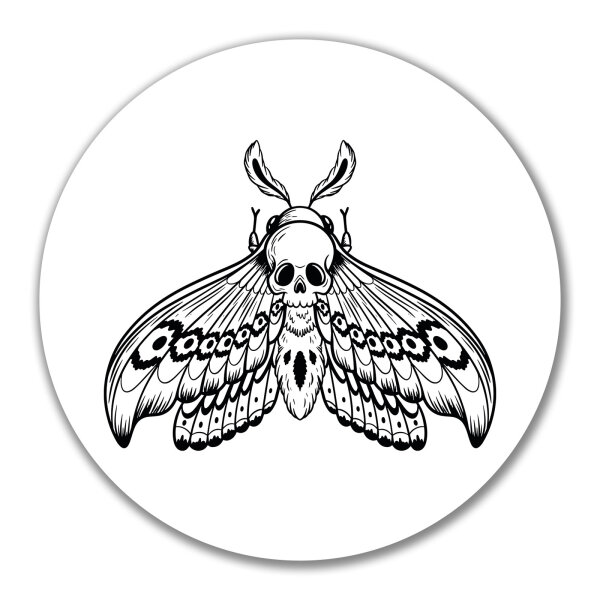 Aufkleber Totenkopfschwärmer Motte 10cm rund