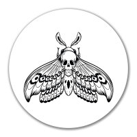 Aufkleber Totenkopfschwärmer Motte 10cm rund