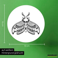 Aufkleber Totenkopfschwärmer Motte 10cm rund