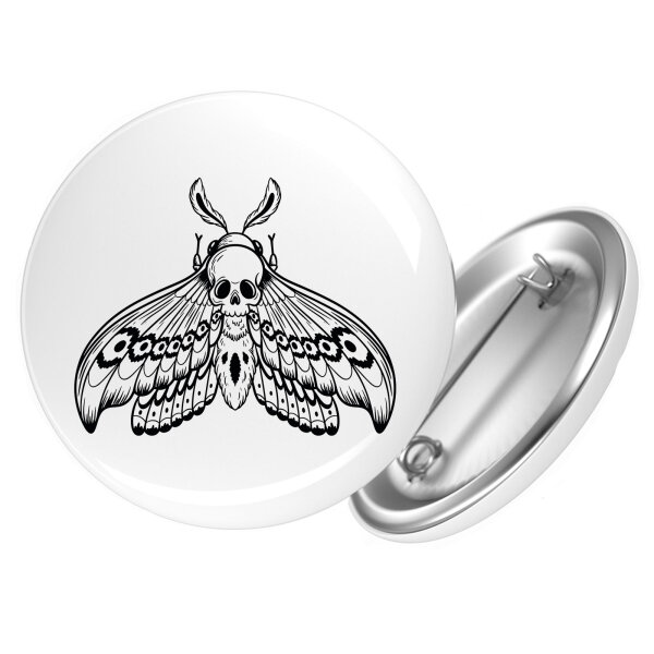 Button Totenkopfschwärmer Motte rund