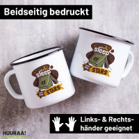 Emaille Tasse Sleep under the stars Zelt 300ml Vintage...