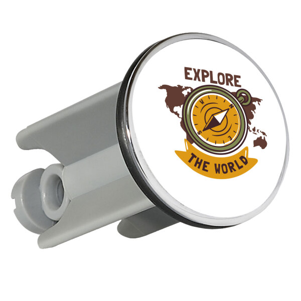 Waschbeckenstöpsel Explore the world Kompass 4cm Abflussstopfen