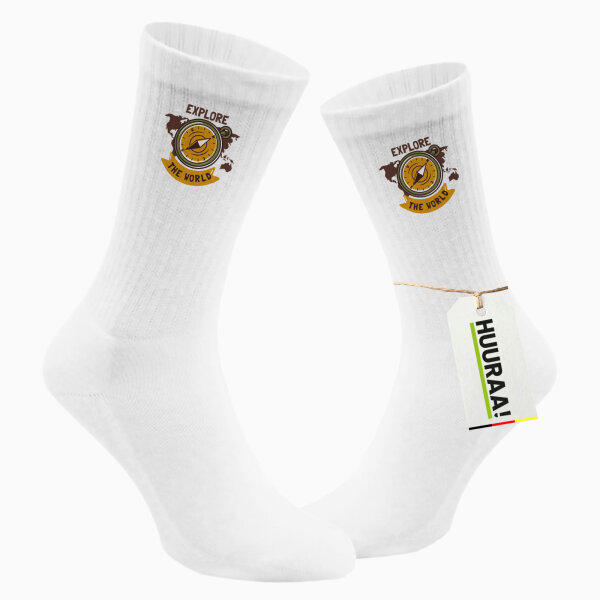 Unisex Socken Explore the world Kompass Baumwolle