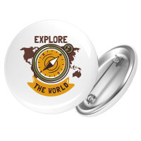 Button Explore the world Kompass rund