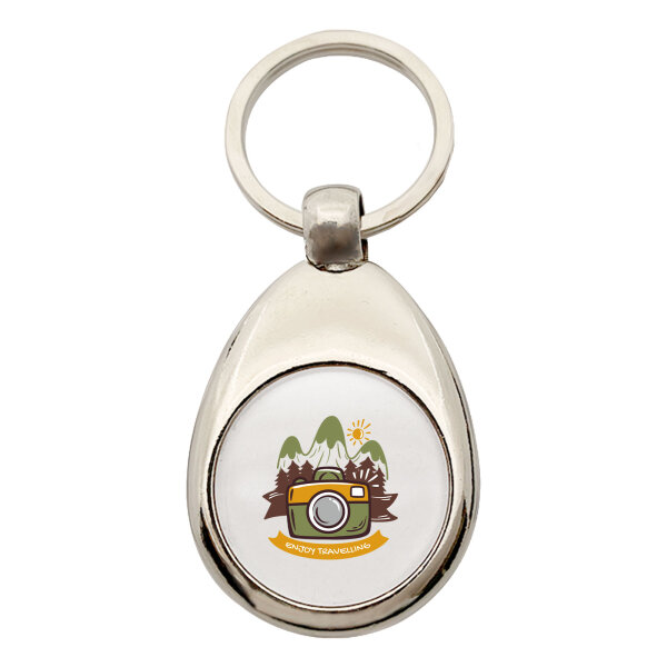 Schlüsselanhänger Enjoy travelling Kamera Metall Schlüsselring