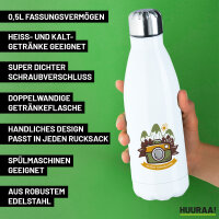 Trinkflasche Enjoy travelling Kamera 500ml Edelstahl Wasserflasche