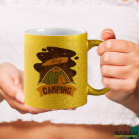 Glitzertasse let´s go camping Zelt 330ml