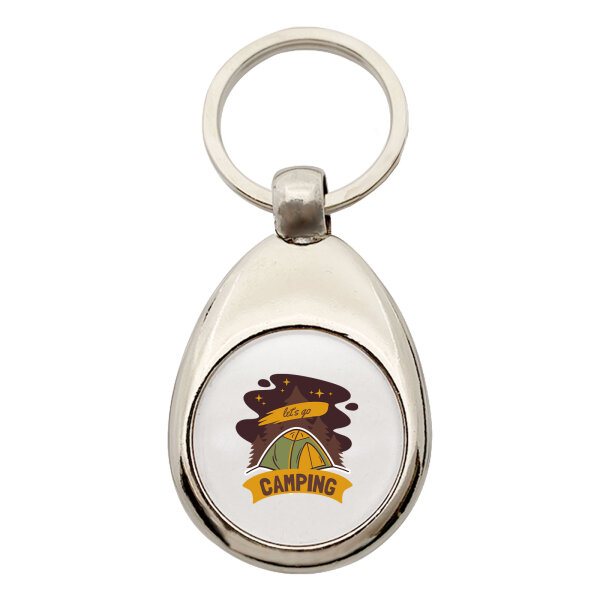 Schlüsselanhänger let´s go camping Zelt Schlüsselring