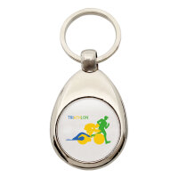 Schlüsselanhänger Triathlon Schwimmen, Radfahren und Laufen