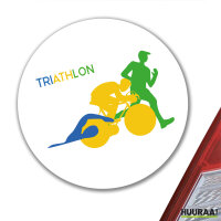 Aufkleber Triathlon Schwimmen, Radfahren und Laufen 10cm