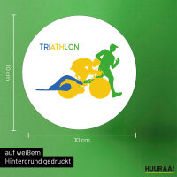 Aufkleber Triathlon Schwimmen, Radfahren und Laufen 10cm