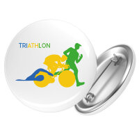 Button Triathlon Schwimmen, Radfahren und Laufen