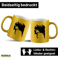 Glitzertasse Klettern Silhouette 330ml