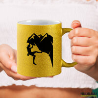 Glitzertasse Klettern Silhouette 330ml