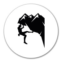 Aufkleber Klettern Silhouette 10cm rund