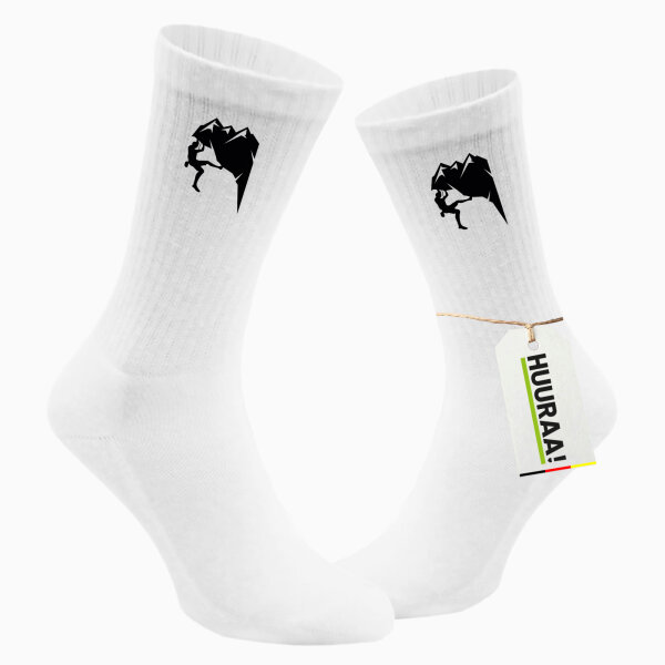 Unisex Socken Klettern Silhouette Größe 37/46 White Motiv Tennissocken